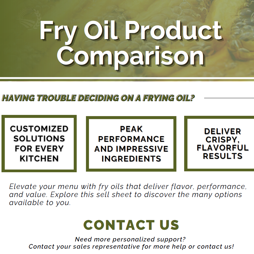 Fry Oils Product Comparison Catania Oils