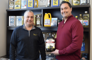 From left: Joseph Basile and Stephen Basile of Catania Oils run the company started by their great-grand-father, Giuseppe, 125 years ago.